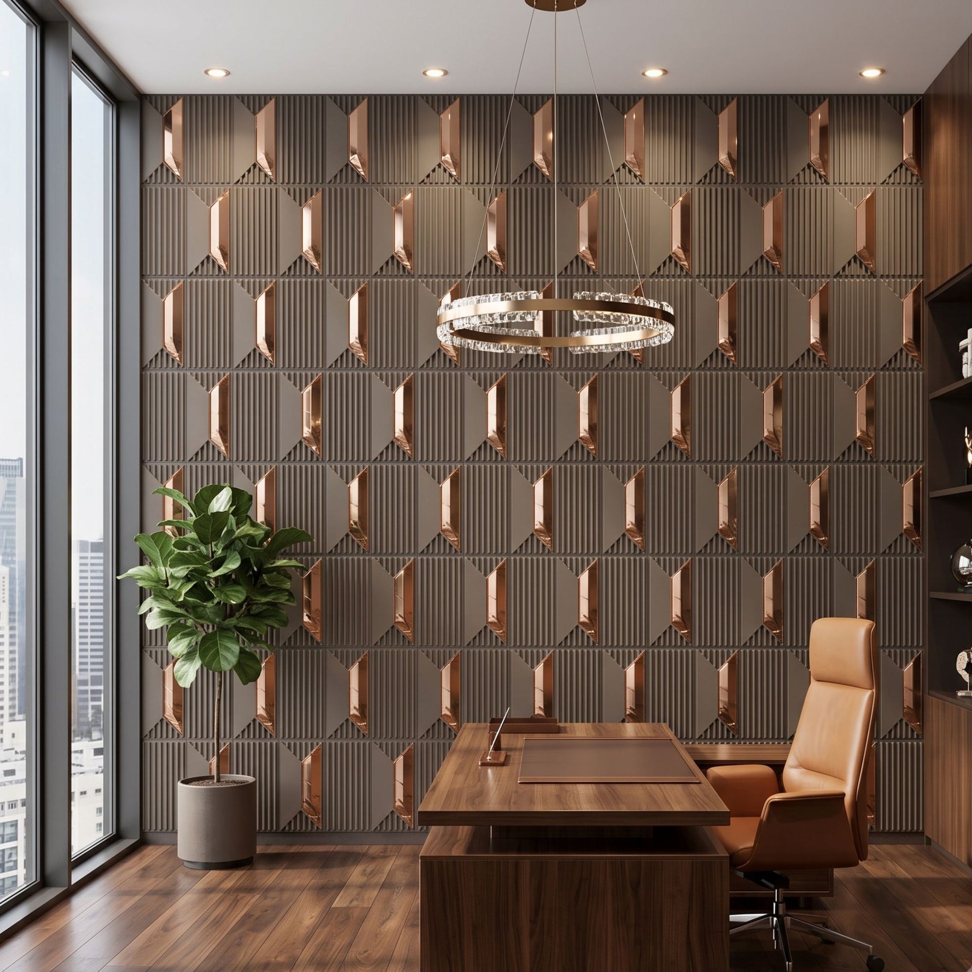 Mega Greige Copper Artisan Design Acrylic 3D Wall Panel-3