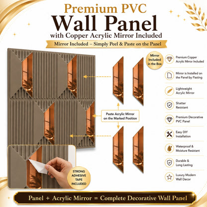Mega Greige Copper Artisan Design Acrylic 3D Wall Panel-5