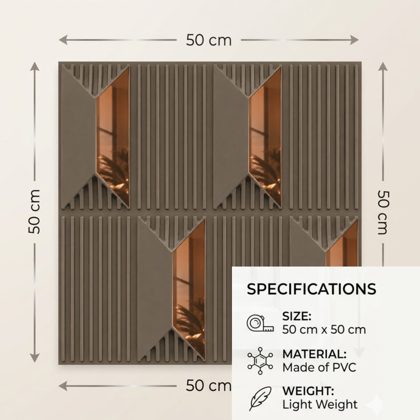 Mega Greige Copper Artisan Design Acrylic 3D Wall Panel-6