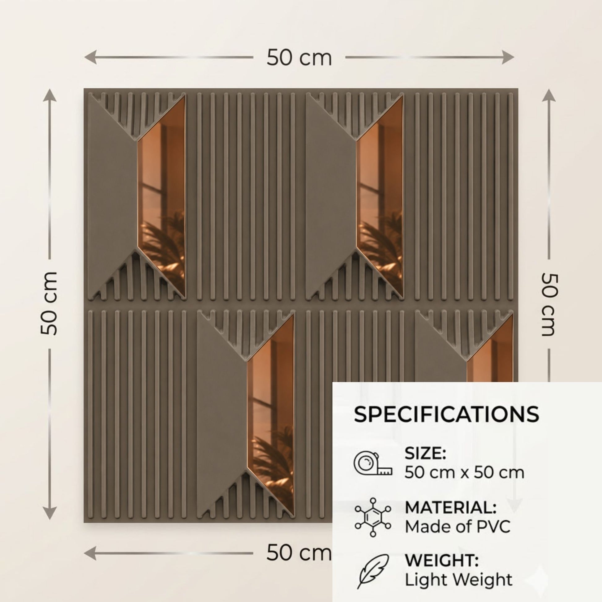 Mega Greige Copper Artisan Design Acrylic 3D Wall Panel-6