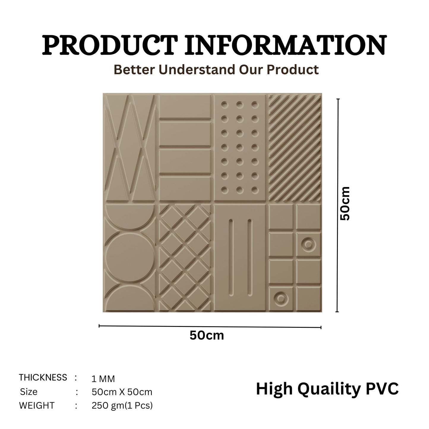 Mega Graige Self Adhesive Panels Square Design