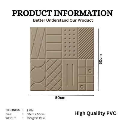 Mega Graige Self Adhesive Panels Square Design
