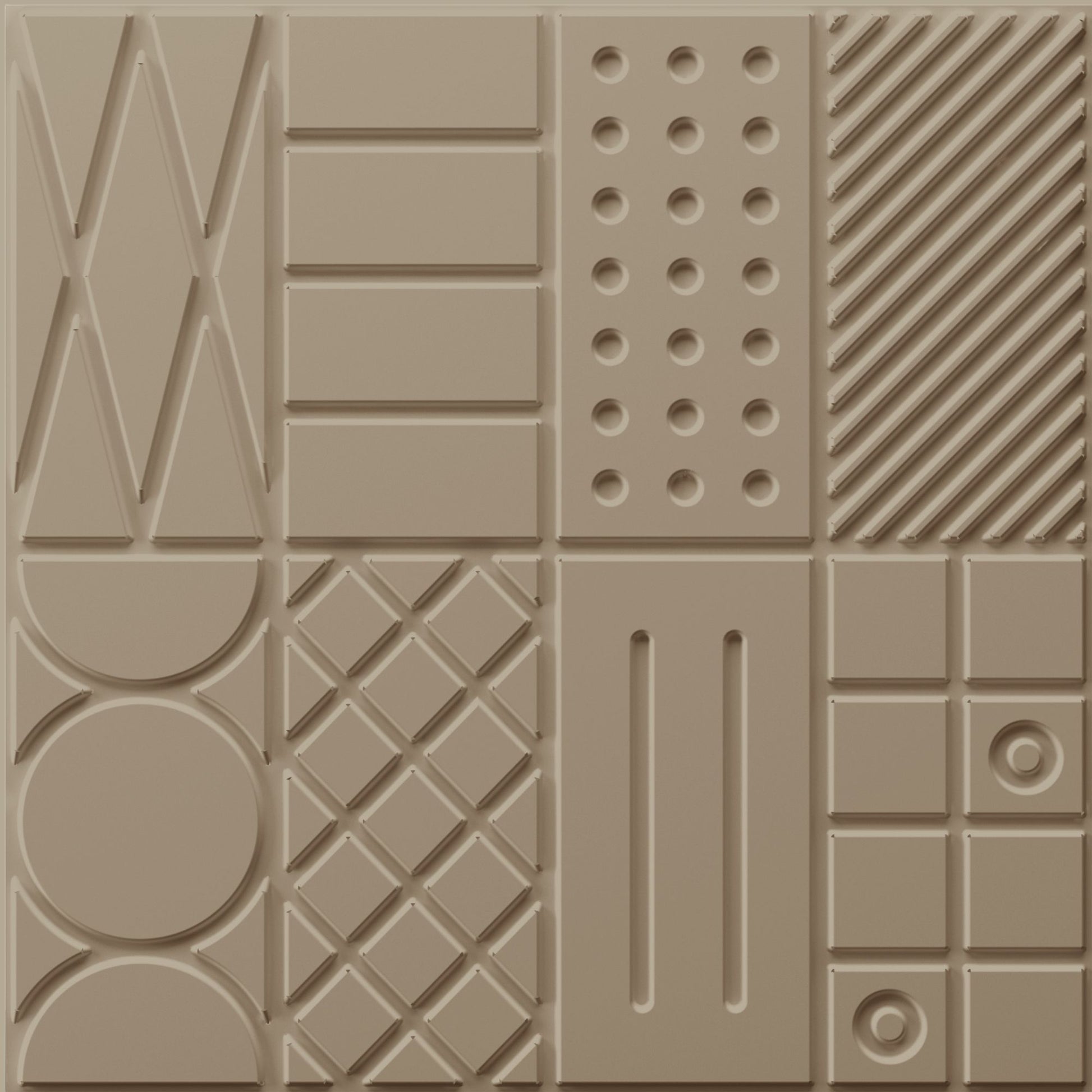 Mega Graige Self Adhesive Panels Square Design