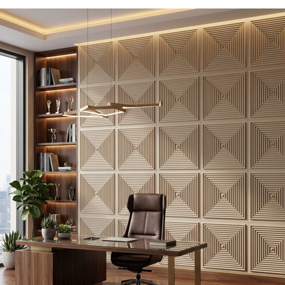 Mega Greige Pyramid Design 3D Wall Panel-1