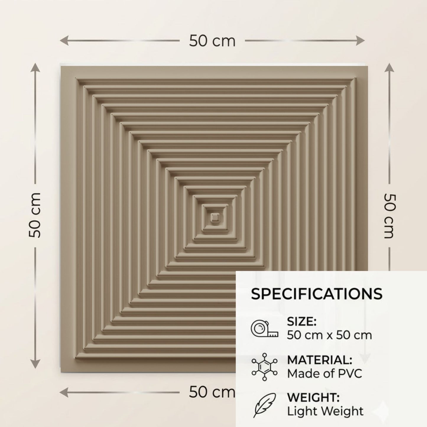 Mega Greige Pyramid Design 3D Wall Panel-3