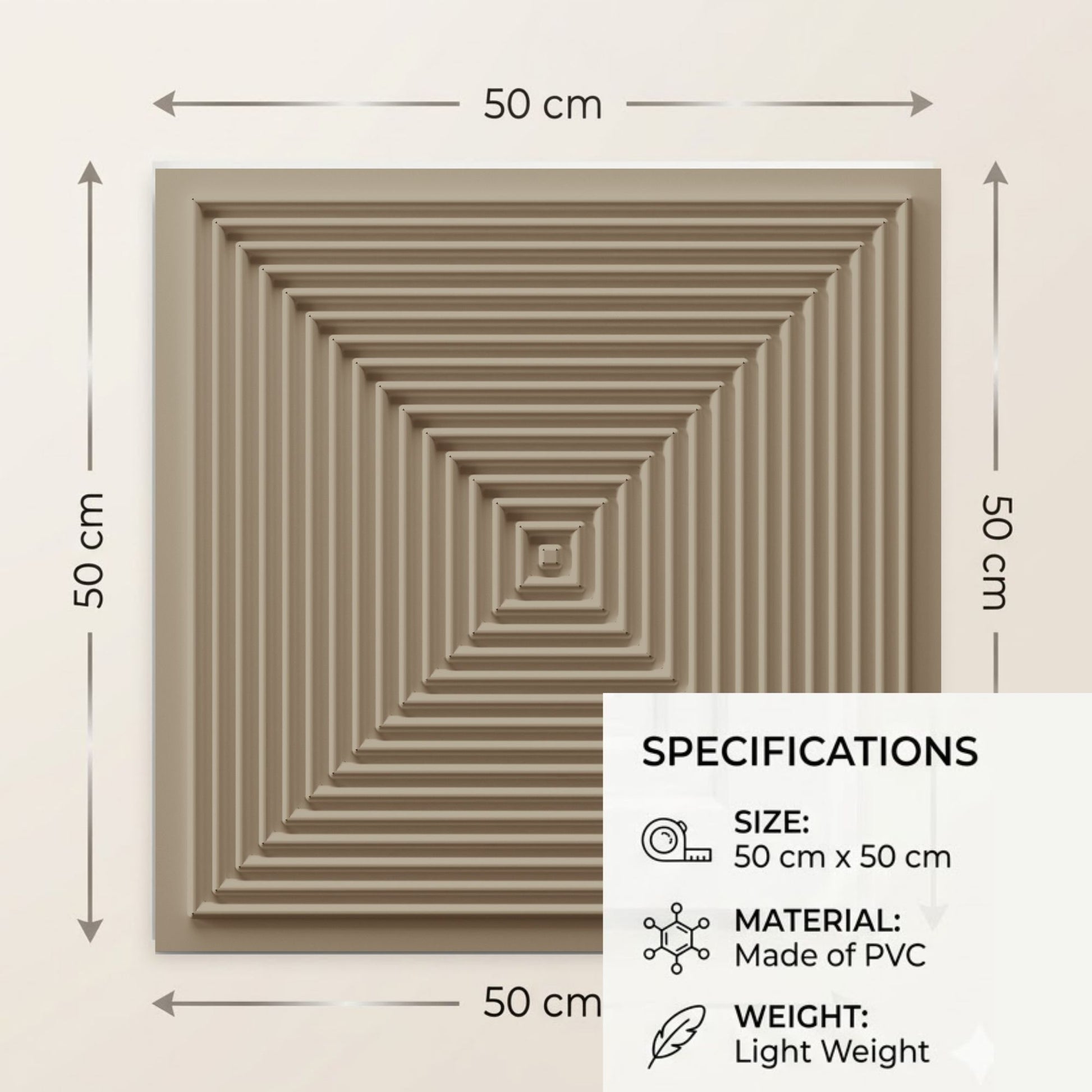 Mega Greige Pyramid Design 3D Wall Panel-3