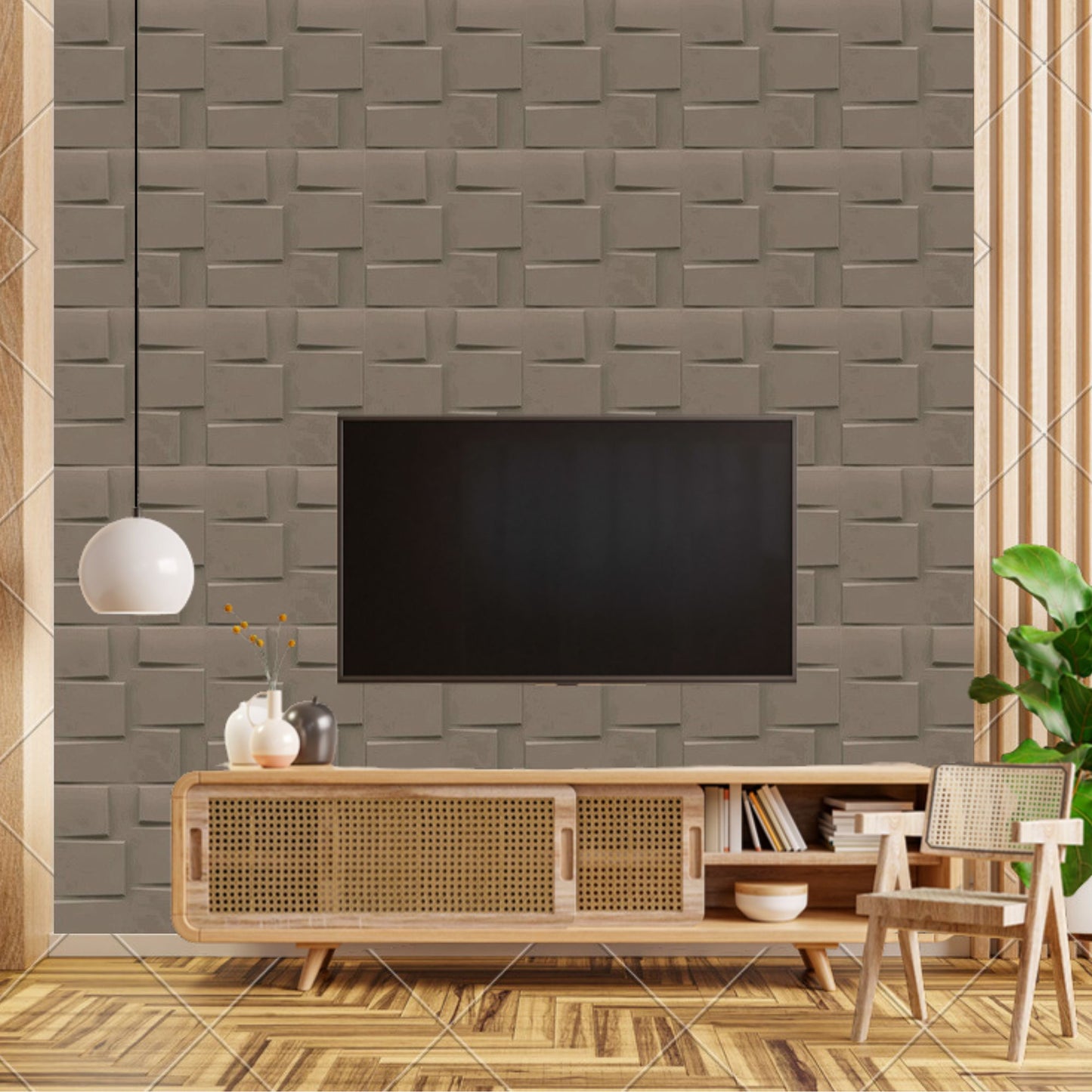 Mega Greige Stream Design 3D Wall Panel-1