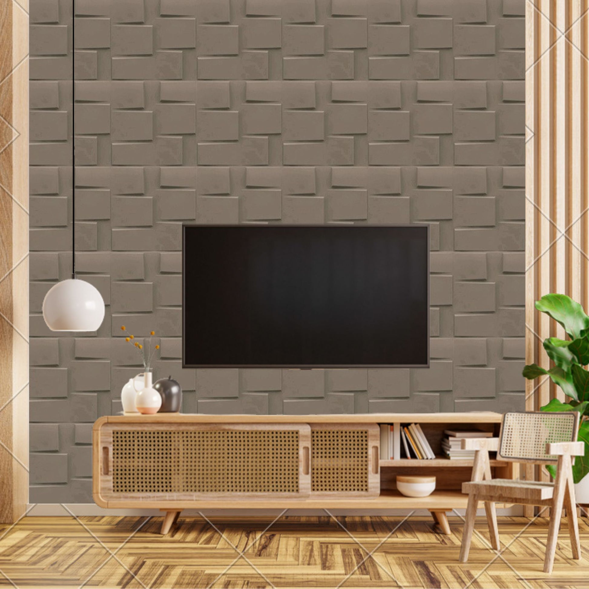 Mega Greige Stream Design 3D Wall Panel-1