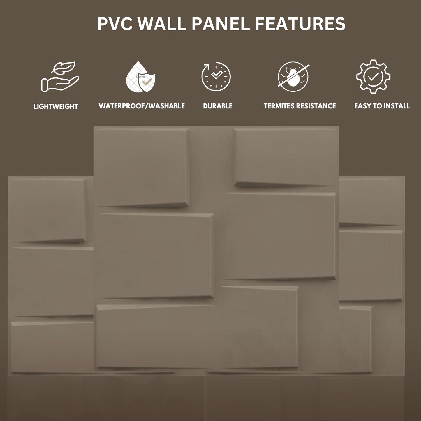 Mega Greige Stream Design 3D Wall Panel-3