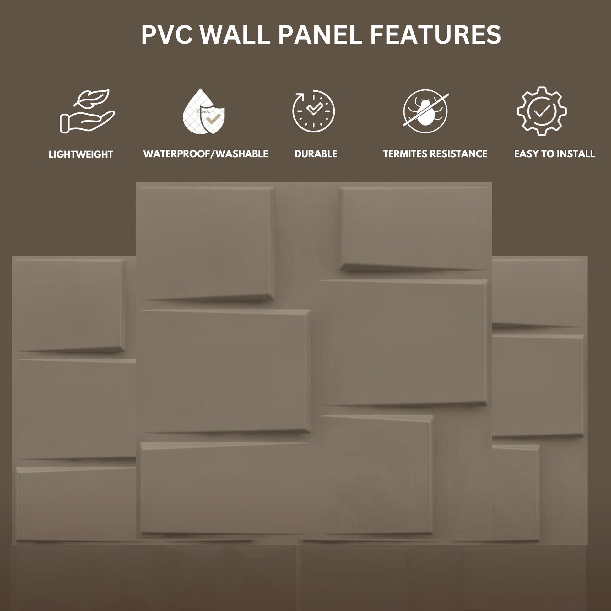 Mega Greige Stream Design 3D Wall Panel-3