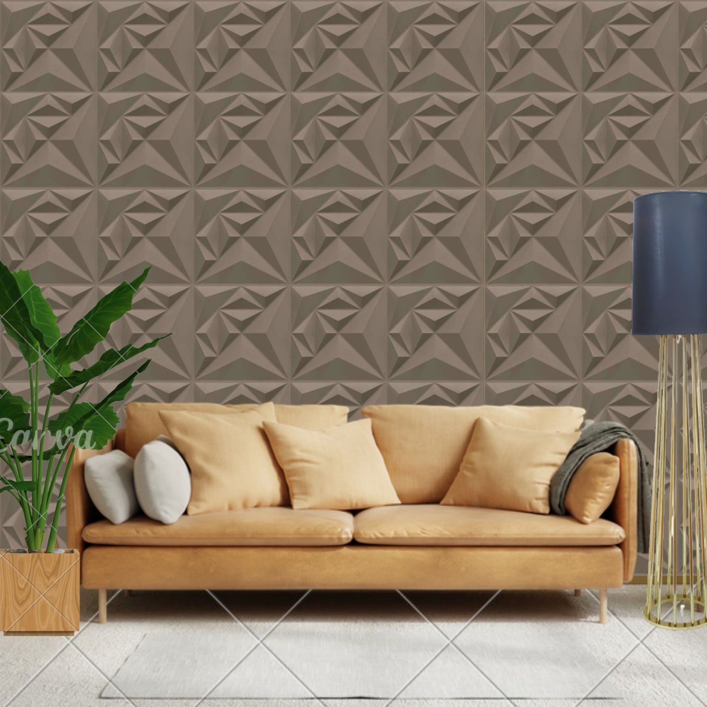 Mega Greige Diamond Design 3D Wall Panel-2