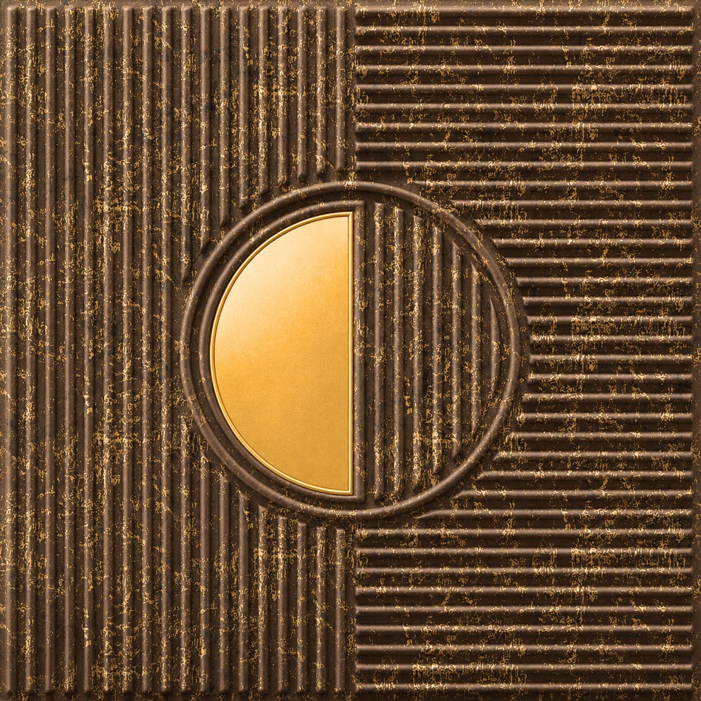 Meganum Brown - Copper Self Adhesive PVC wall Panels Fluted Circle Design