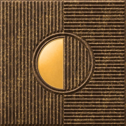 Meganum Brown - Copper Self Adhesive PVC wall Panels Fluted Circle Design