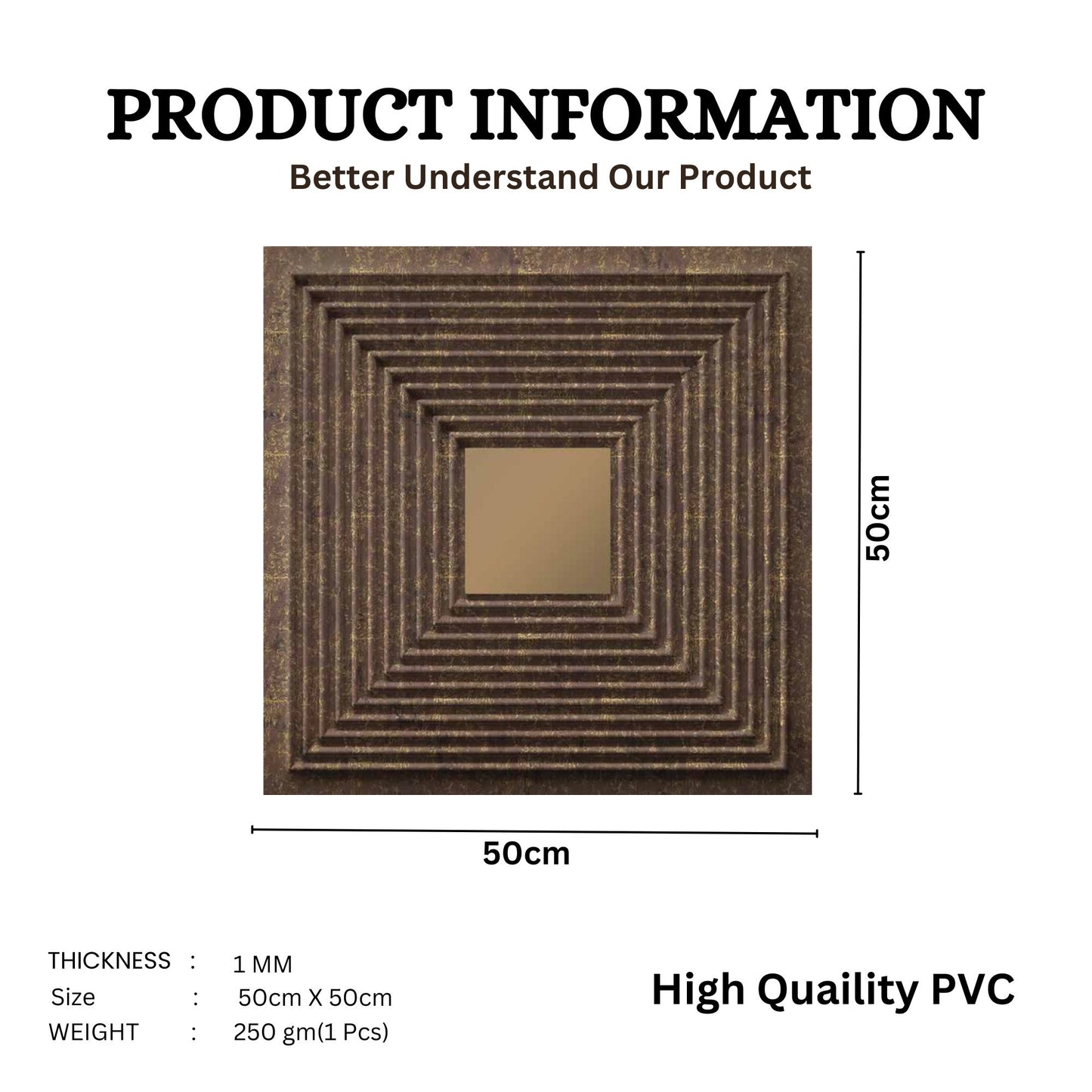 Meganum Brown - Copper Self Adhesive Panels Line Design