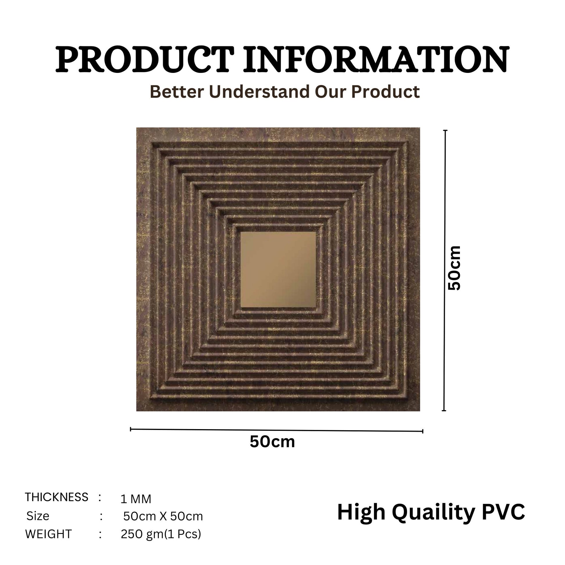 Meganum Brown - Copper Self Adhesive Panels Line Design