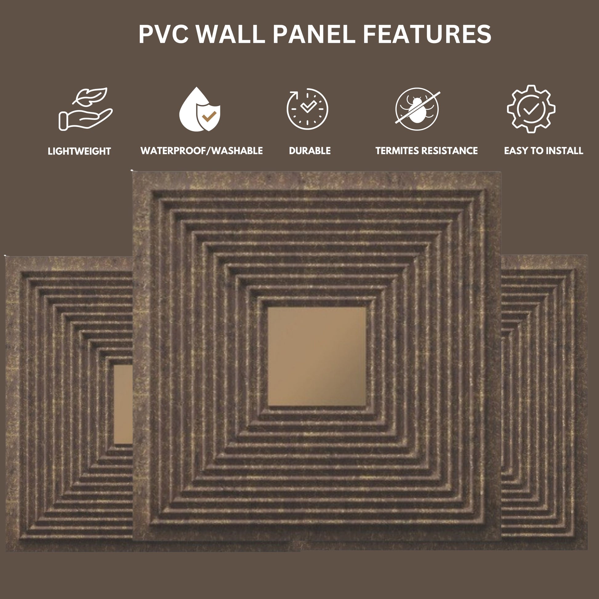 Meganum Brown - Copper Self Adhesive Panels Line Design