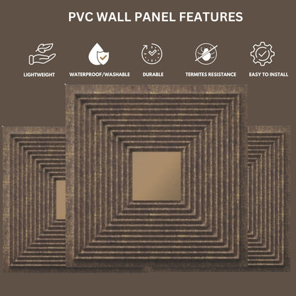 Meganum Brown - Copper Self Adhesive Panels Line Design