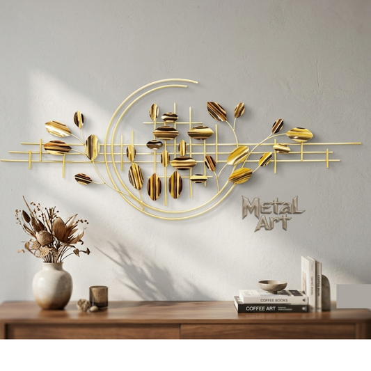 Metal Wall Art - Size 1.5X58 cm| Abstract Shine