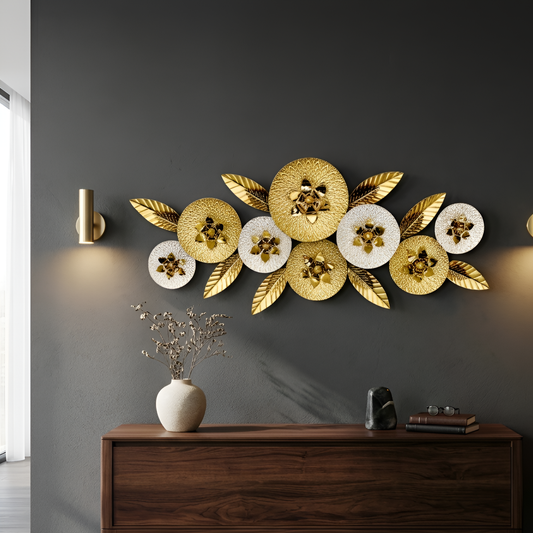 Metal Wall Art - Size 149.5X9X61 cm| bouquet Art