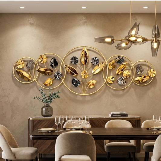 Metal Wall Art - Size 150X50 cm| Five Circle