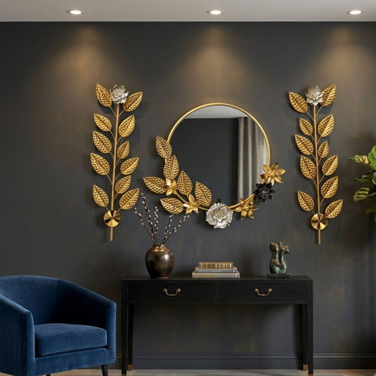 Metal Wall Art - Size 78X7.5X76 cm| Mirror Decor