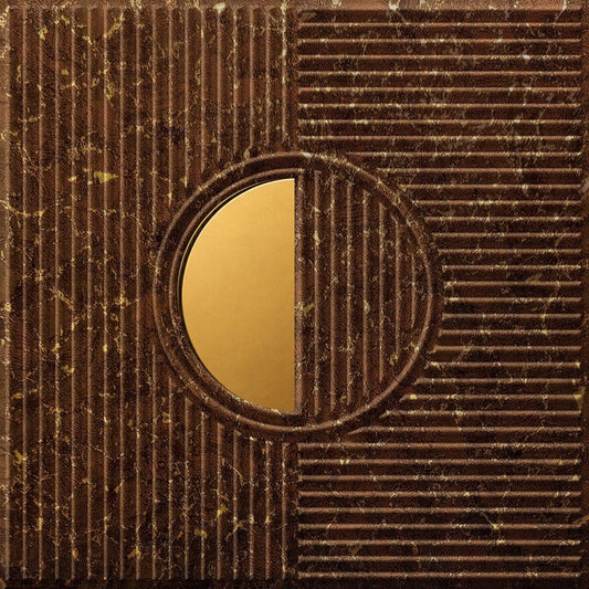 Metallic Bronze - Gold Self Adhesive PVC wall Panels Fluted Circle Design
