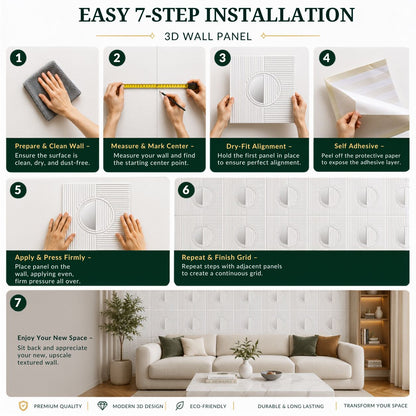 Metallic Bronze - Gold Self Adhesive PVC wall Panels Fluted Circle Design
