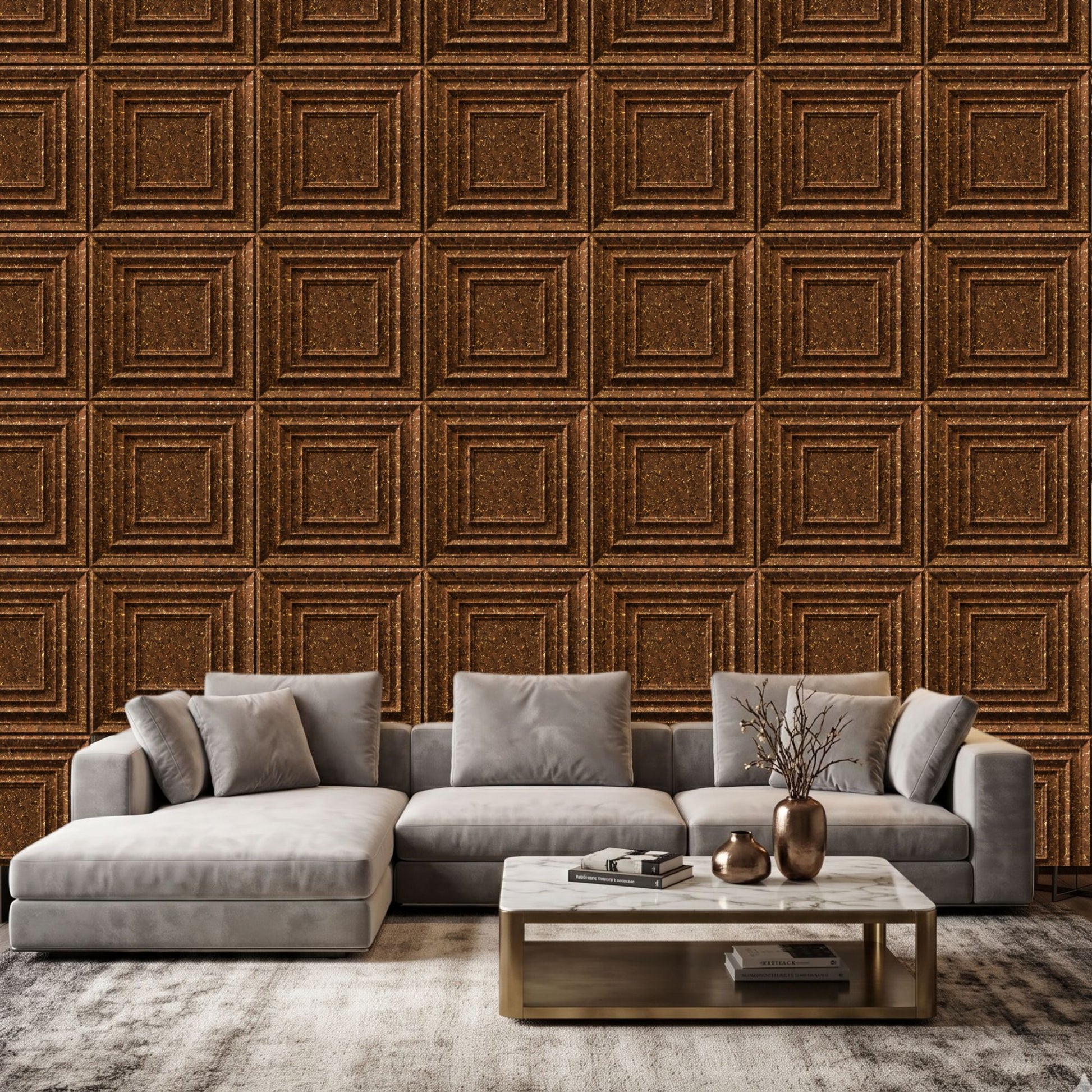 Metallic Bronze 3D Wall Panels Accent Design1