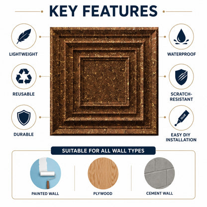 Metallic Bronze 3D Wall Panels Accent Design2