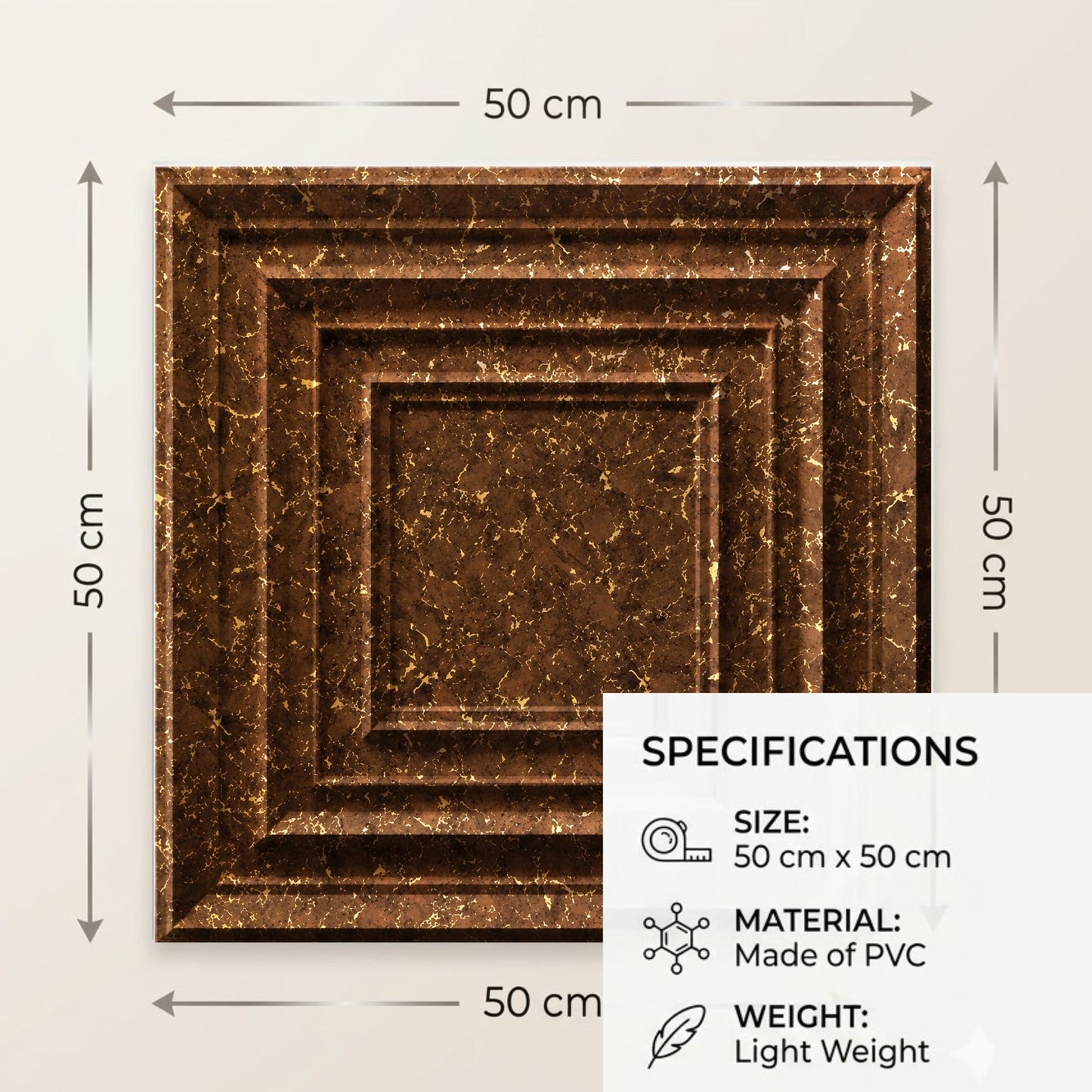 Metallic Bronze 3D Wall Panels Accent Design3