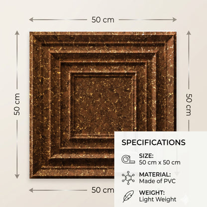 Metallic Bronze 3D Wall Panels Accent Design3