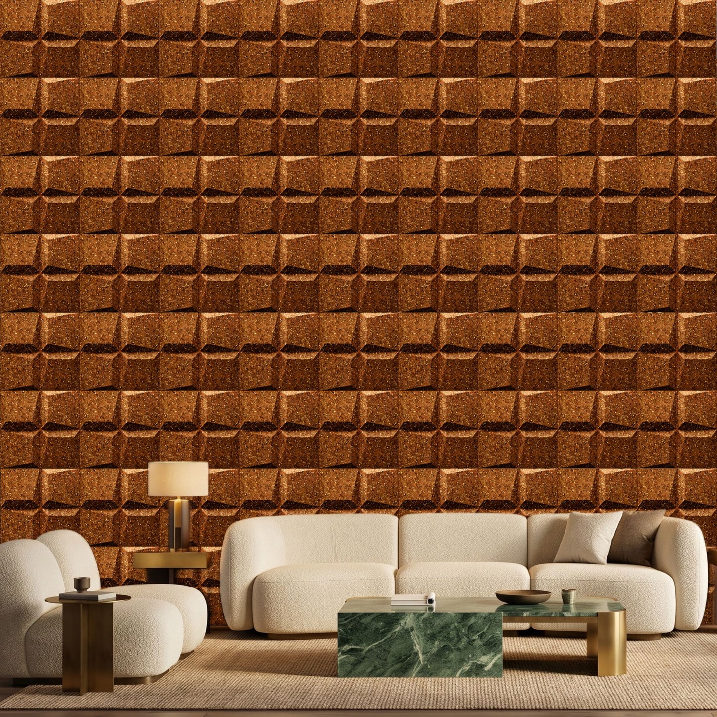 Metallic Bronze 3D Wall Panels Cube Design-1