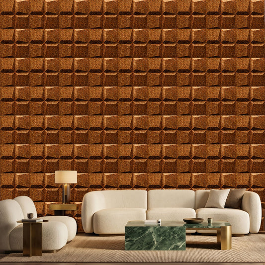 Metallic Bronze 3D Wall Panels Cube Design-1