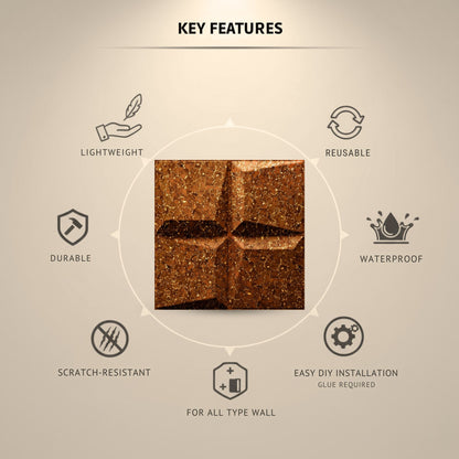 Metallic Bronze 3D Wall Panels Cube Design-3