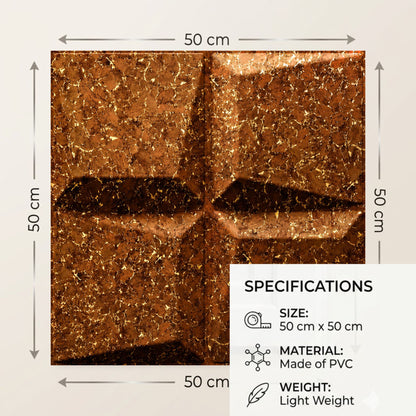 Metallic Bronze 3D Wall Panels Cube Design-4