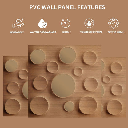 Metallic Bronze Acrylic Moon Design 3D Wall Panel-2