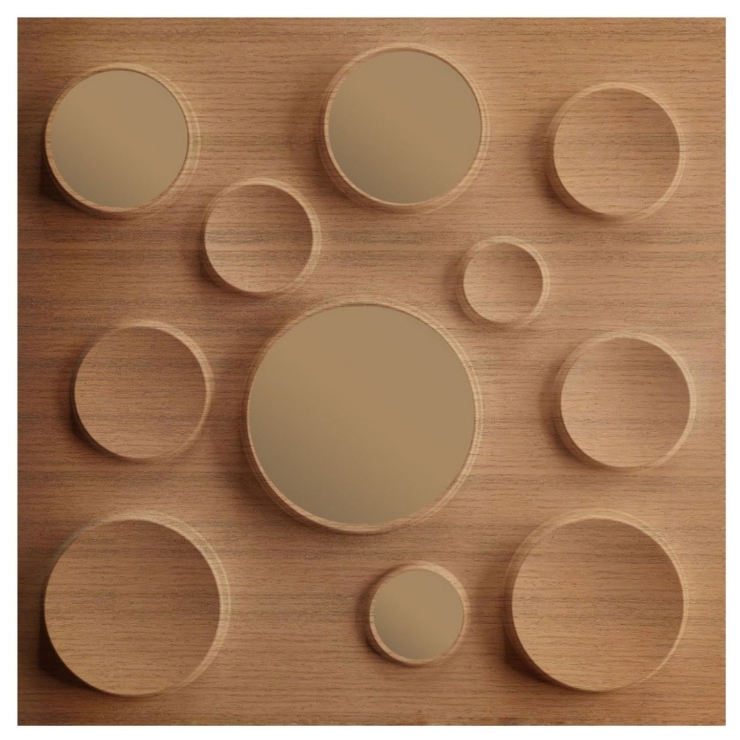 Metallic Bronze Acrylic Moon Design 3D Wall Panel