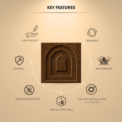 Metallic Bronze Archi Design 3D Wall Panel-2