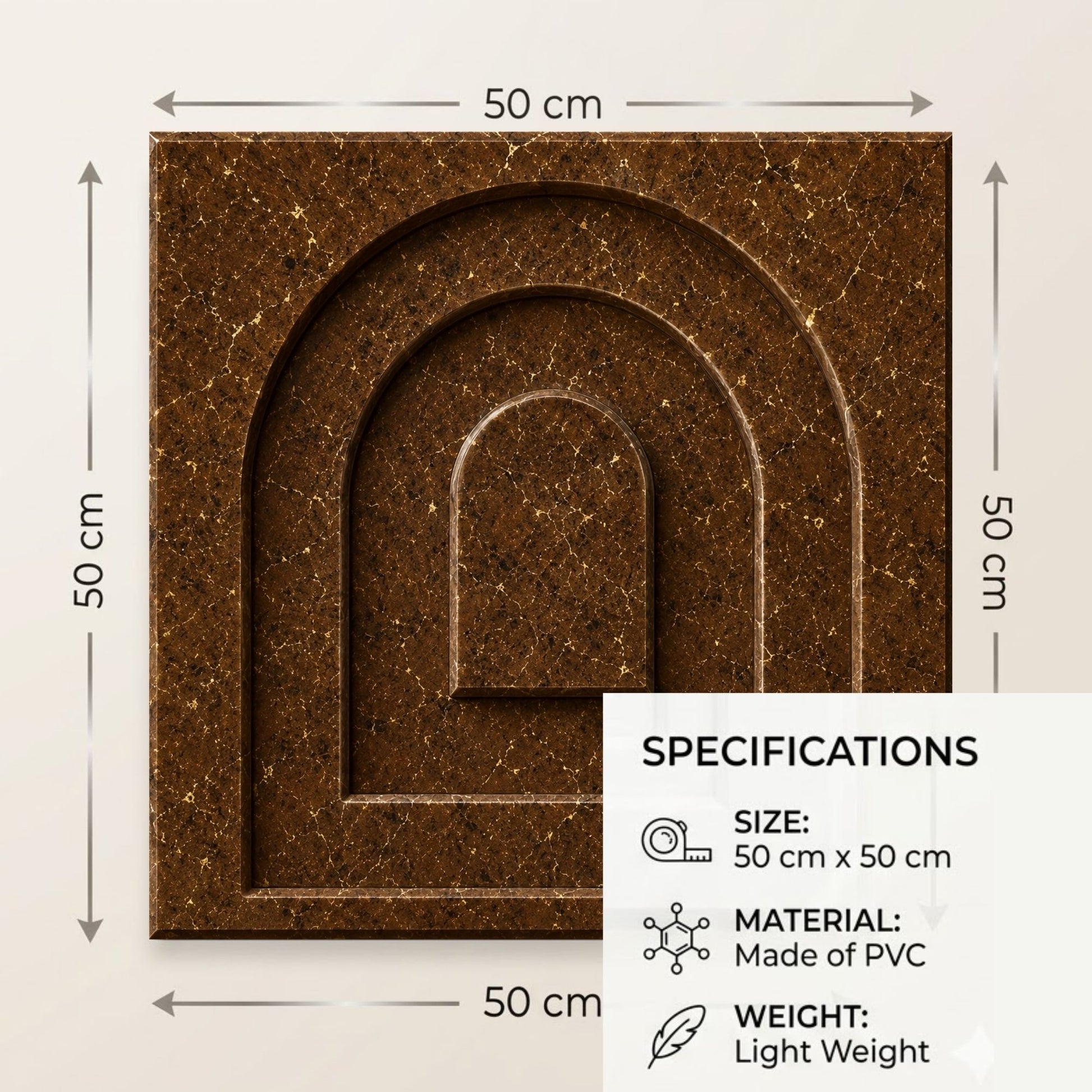 Metallic Bronze Archi Design 3D Wall Panel-3