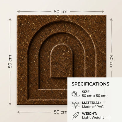 Metallic Bronze Archi Design 3D Wall Panel-3