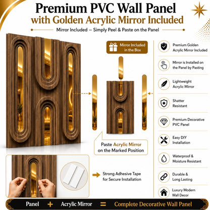 Metallic Bronze Gold Acrylic Loops Design 3D Wall Panel-6