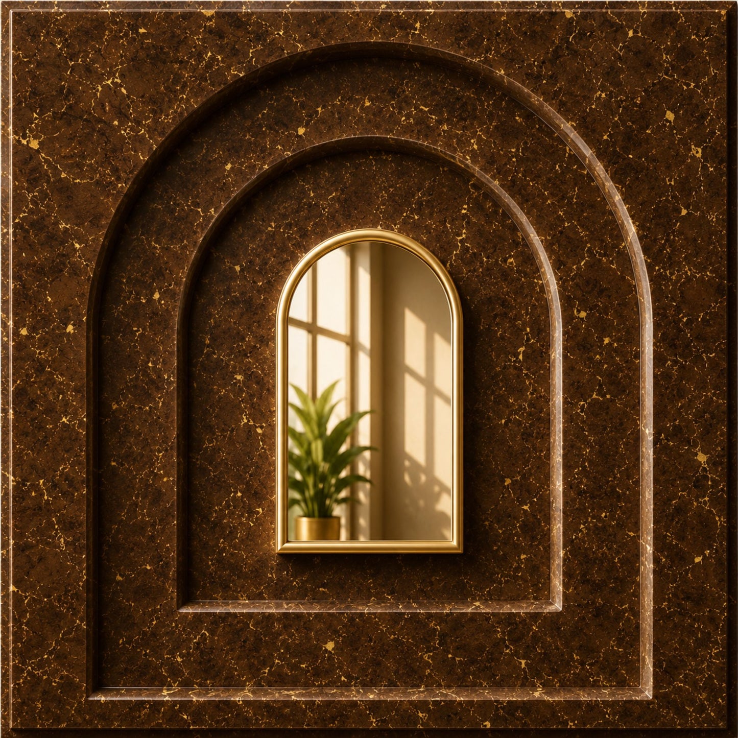Metallic Bronze Gold Archi Design Acrylic 3D Wall Panel