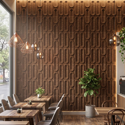 Metallic Bronze Loops Design 3D Wall Panel-2