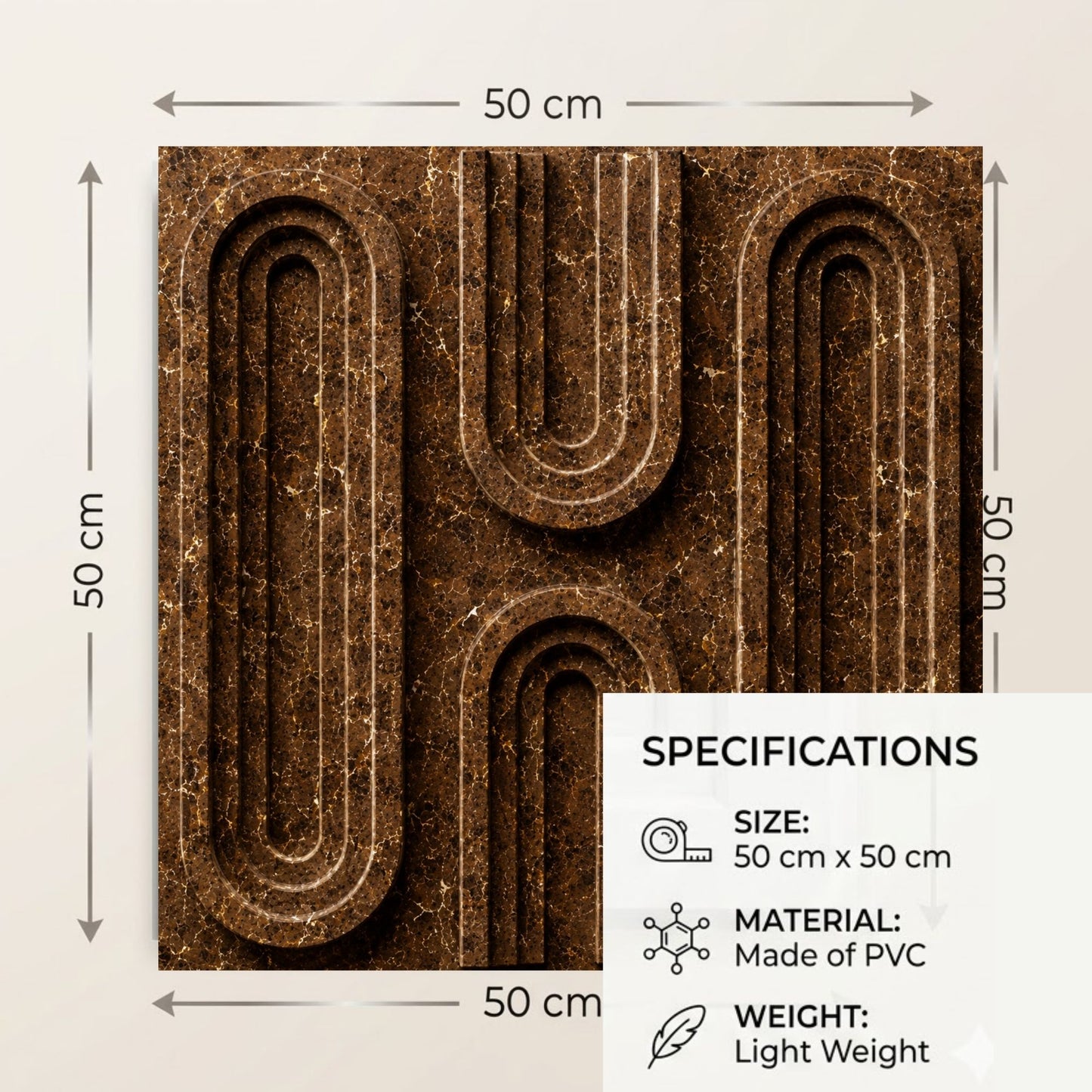 Metallic Bronze Loops Design 3D Wall Panel-3
