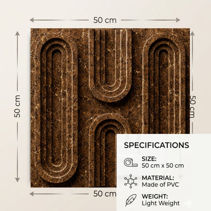 Metallic Bronze Loops Design 3D Wall Panel-3