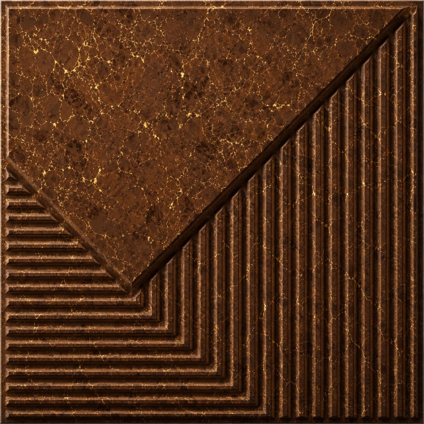 Metallic Bronze Plaina Design 3D Wall Panel