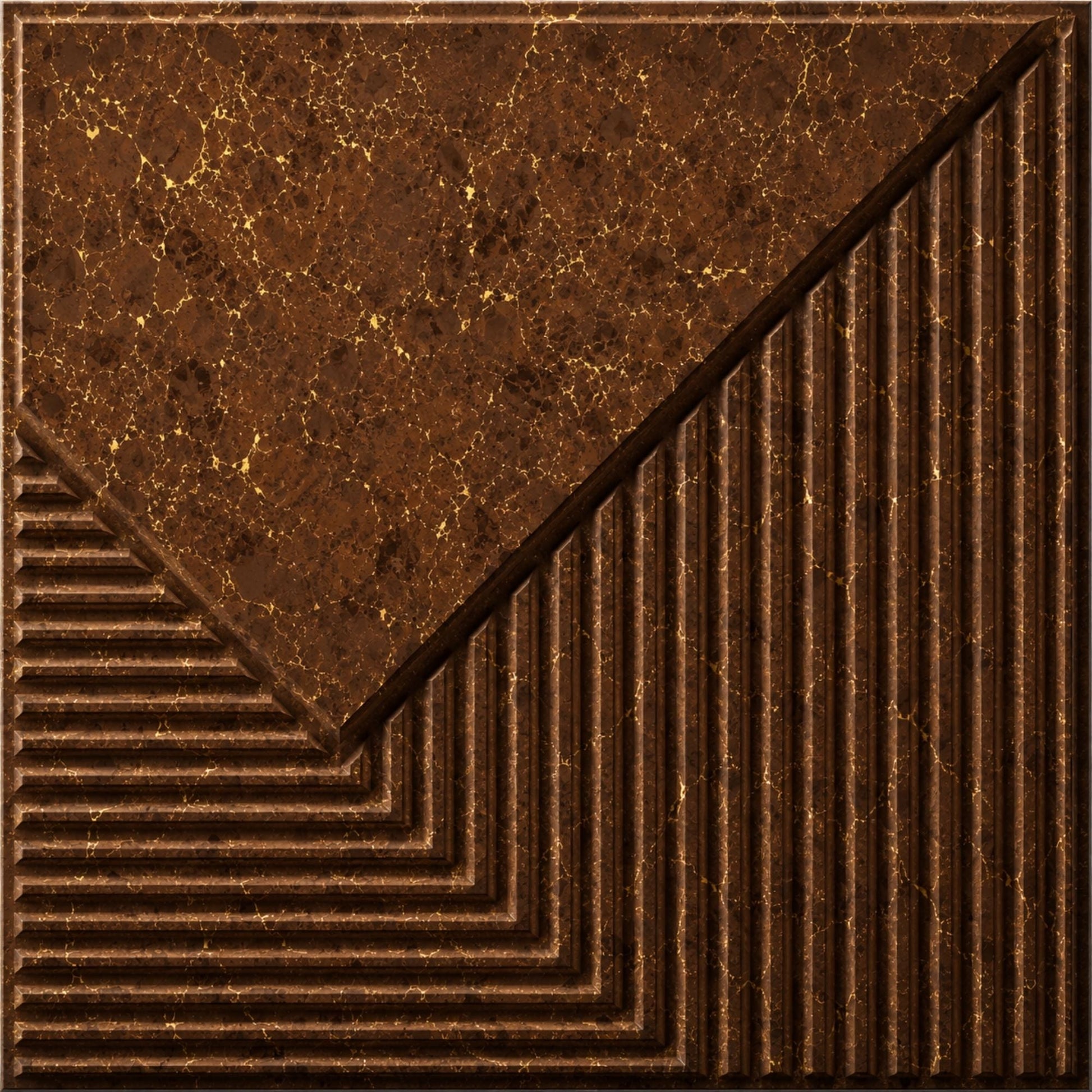 Metallic Bronze Plaina Design 3D Wall Panel
