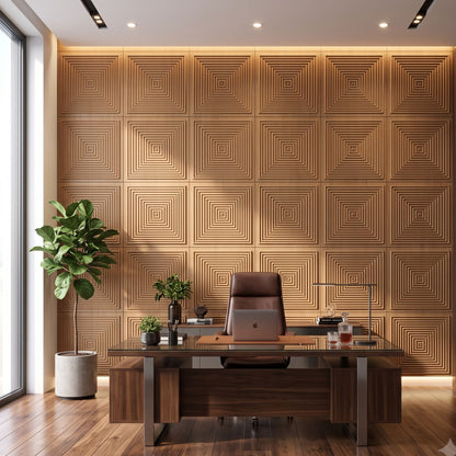 Metallic Bronze Pyramid Design 3D Wall Panel-1