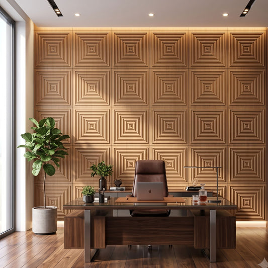 Metallic Bronze Pyramid Design 3D Wall Panel-1