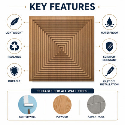 Metallic Bronze Pyramid Design 3D Wall Panel-2